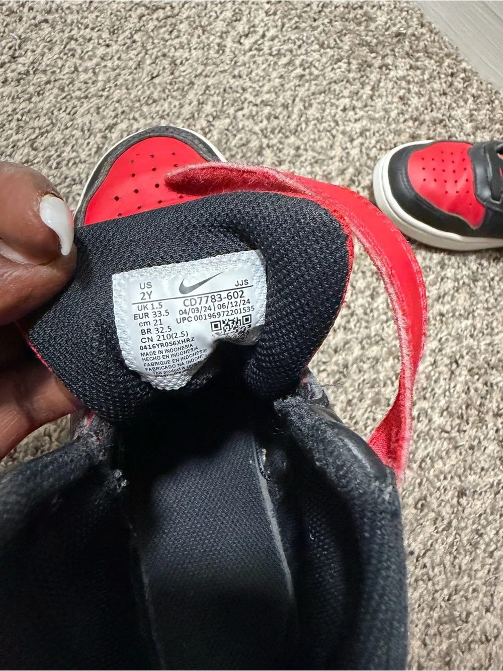 Nike Kids High-Top Sneakers - Red and Black